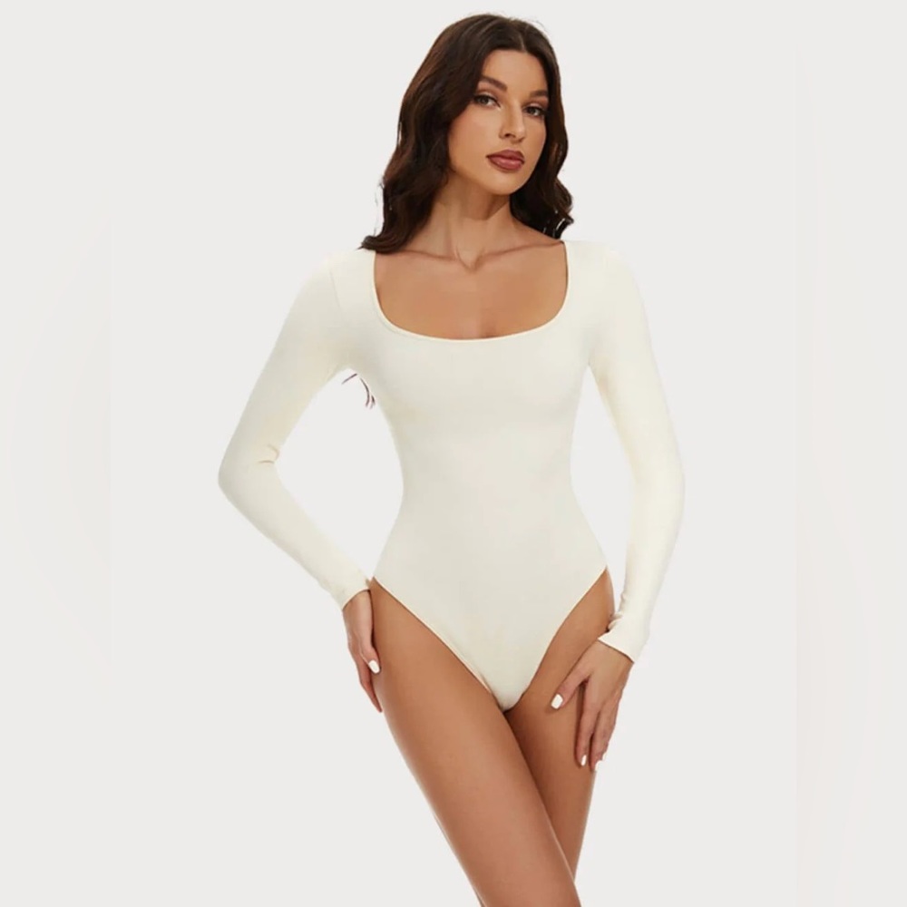 HeyShape Long Sleeve Thong Bodysuit in Beige N201 HS24